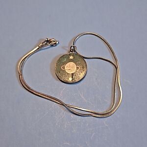 Vintage planet and stars necklace